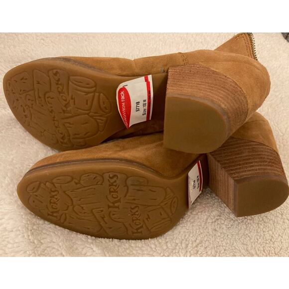 Kork Ease Maggie Suede Block Heel Back Zip Ankle Booties Size 10M Brown NWT - Picture 3 of 8
